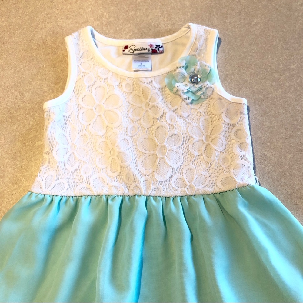 High Low White Mint Dress